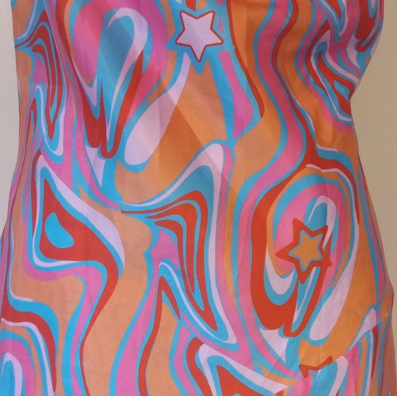 NWOT Another Girl Swirl Print Bias Cut Midi Slip Dress Size 6 P2P 20 - Picture 6 of 14